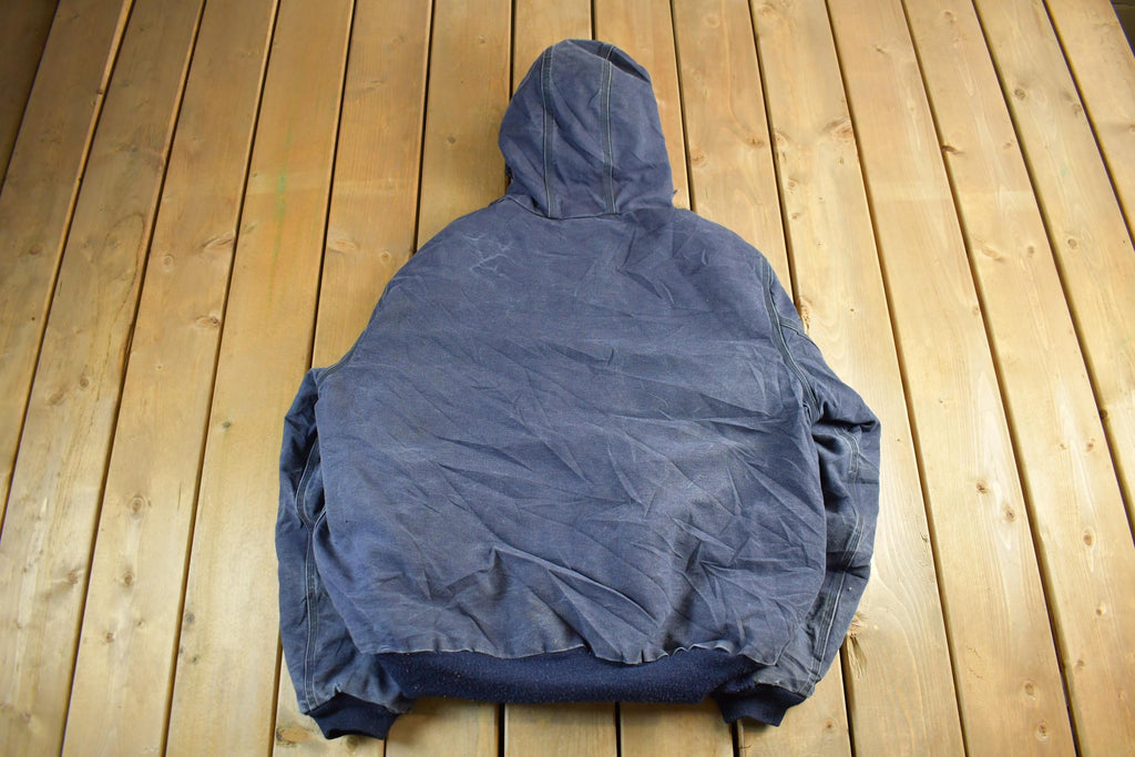 Vintage 1990s Carhartt Canvas FR Fire Resistant Hooded Jacket Men's XL