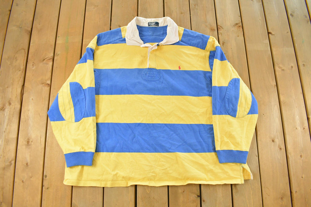 Vintage 1990s Polo By Ralph Lauren Button Up Rugby Shirt Mens 2XL