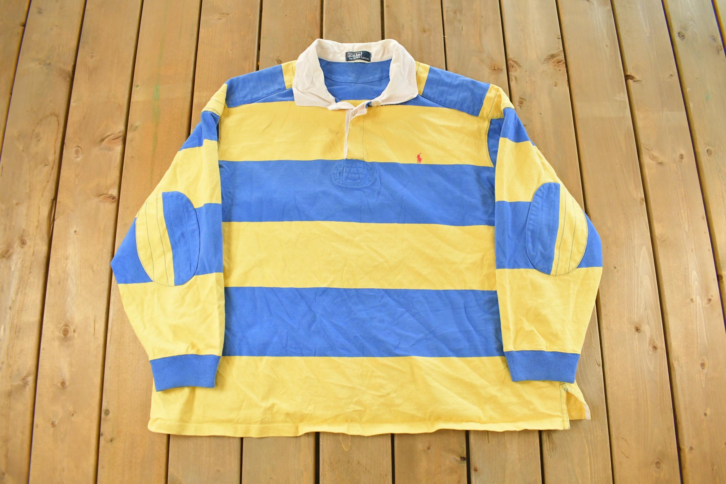Vintage 1990s Polo By Ralph Lauren Button Up Rugby Shirt Mens 2XL