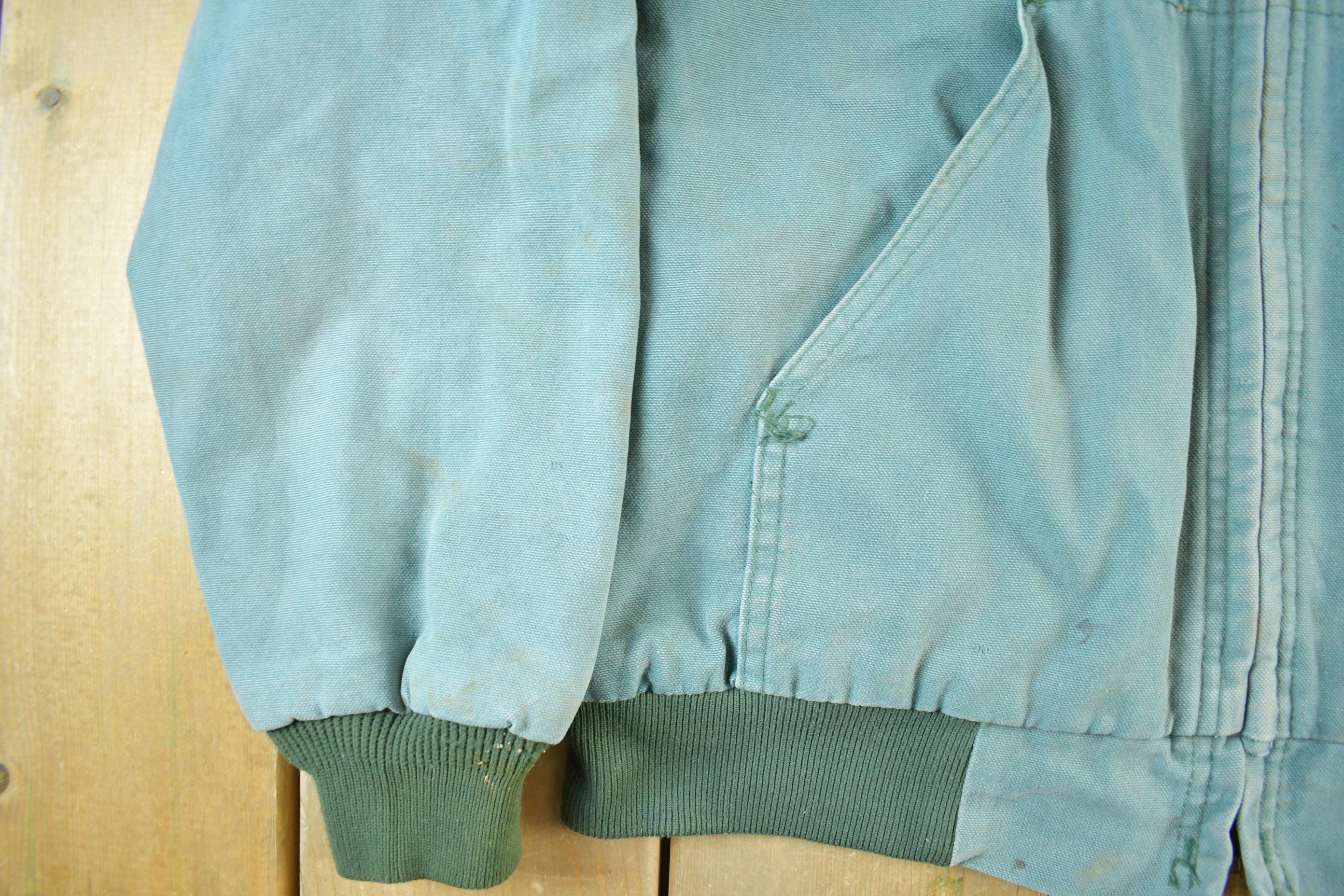Vintage 1990s Key Sun Faded Hooded Work Jacket Men's XL