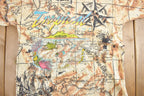 Vintage 1990s Tropical Paradise All Over Print Map Theme Souvenir T Shirt