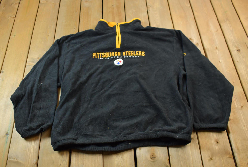 Vintage 2000s Reebok Pittsburgh Steelers NFL Quarter Zip Fleece Sweater