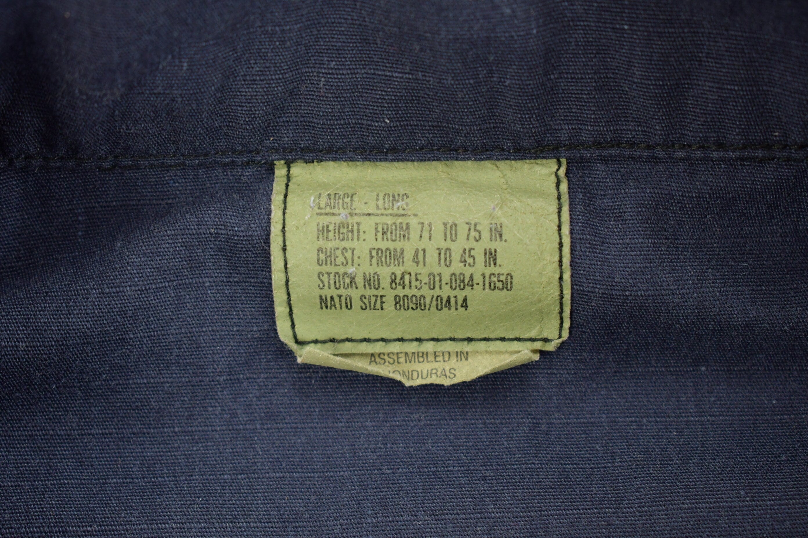 Vintage 1990s Blank Navy Military Button Up Jacket