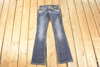 Vintage Deadstock Y2K Grace In LA Bedazzled Bootcut Low Rise Jeans Women's Size 26 x 31