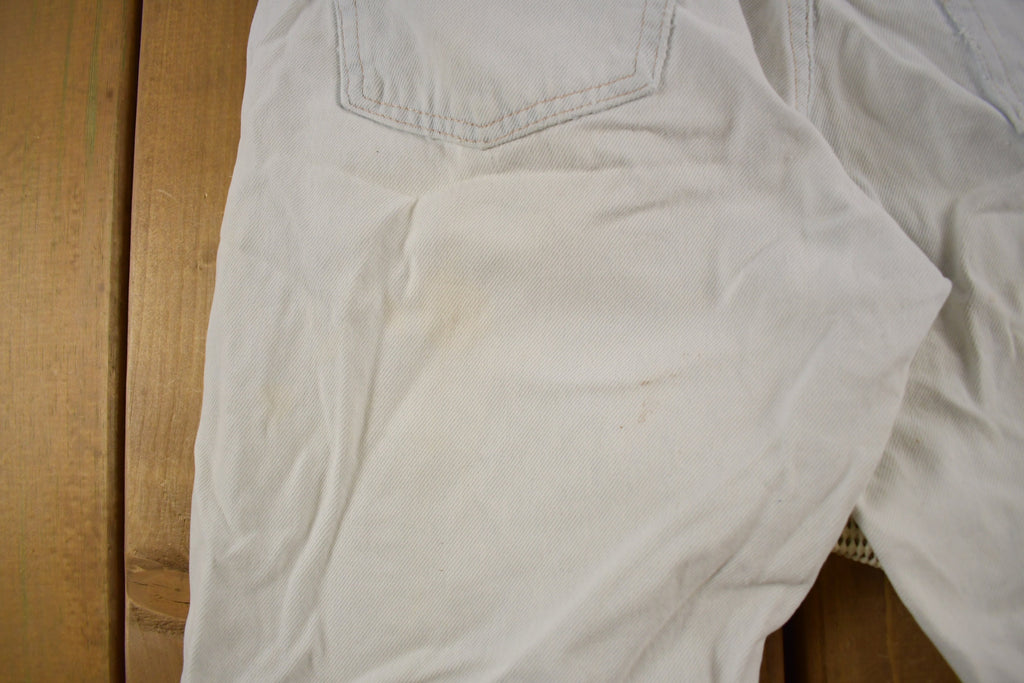 Vintage 1990s Levi's 501 Red Tab White Denim Jeans Size 31 x 28