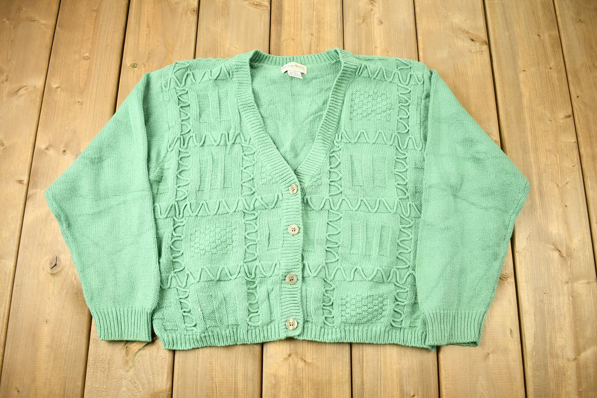Vintage 1990s Boundary Waters Cable Knitted Cardigan Sweater