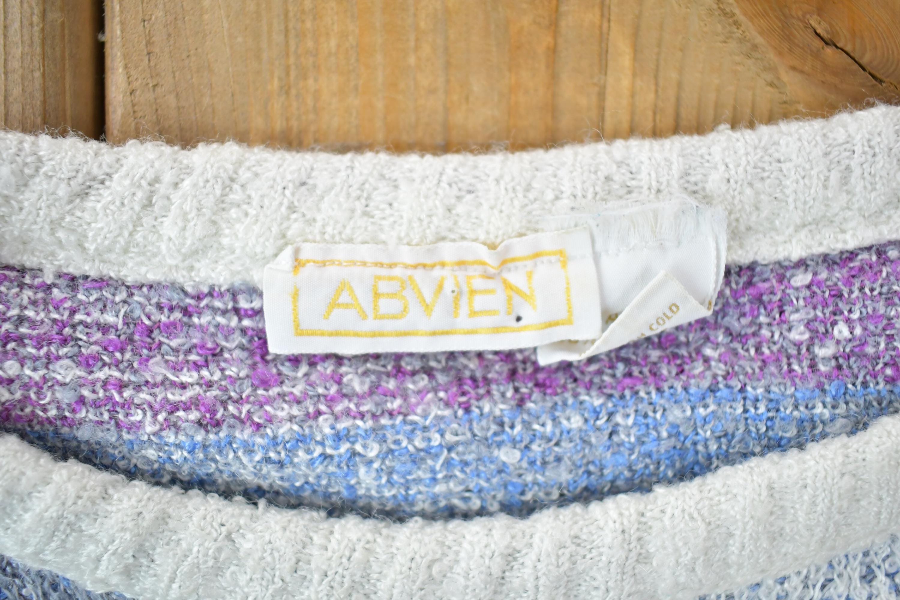 Vintage 1990s Abvian Colour Block Knit Crewneck Sweater
