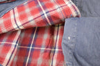 Vintage 1990s LL Bean Plaid Lined Denim Button Up Shirt Women's L