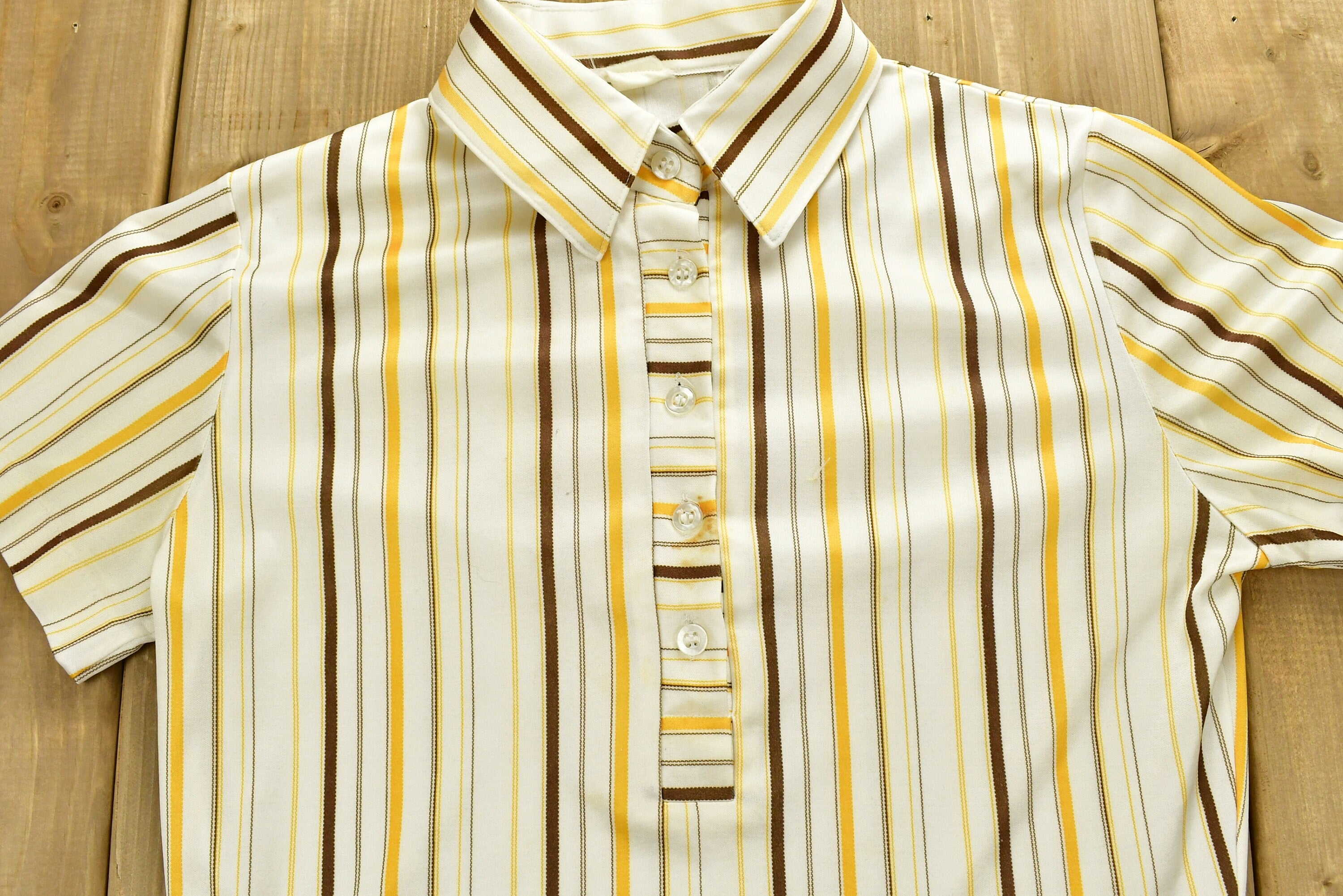 Vintage 1980's Half Button Up Collared T-Shirt