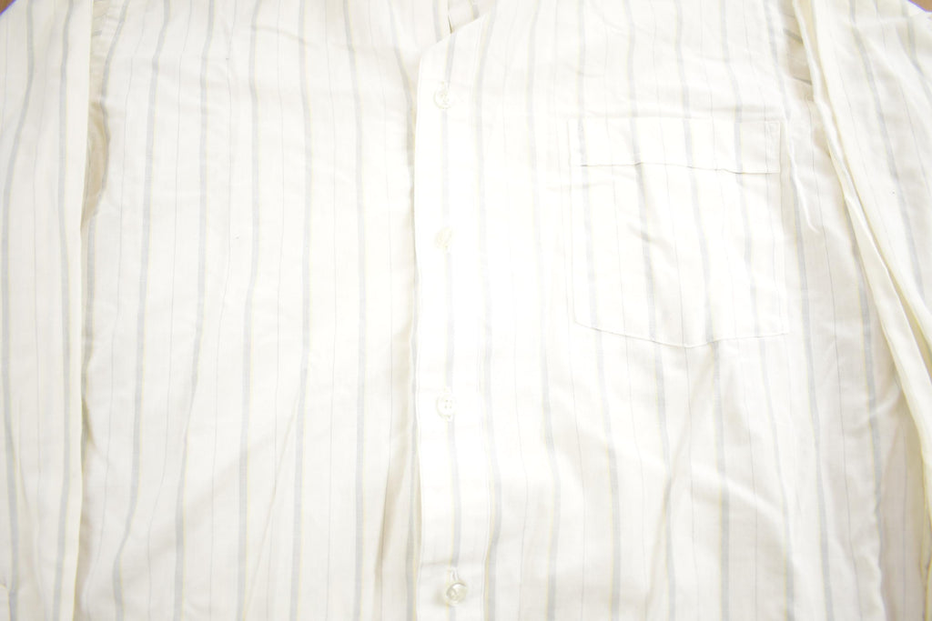 Vintage 1980s Mark Arrow Blank Striped Button Up Shirt Made In USA