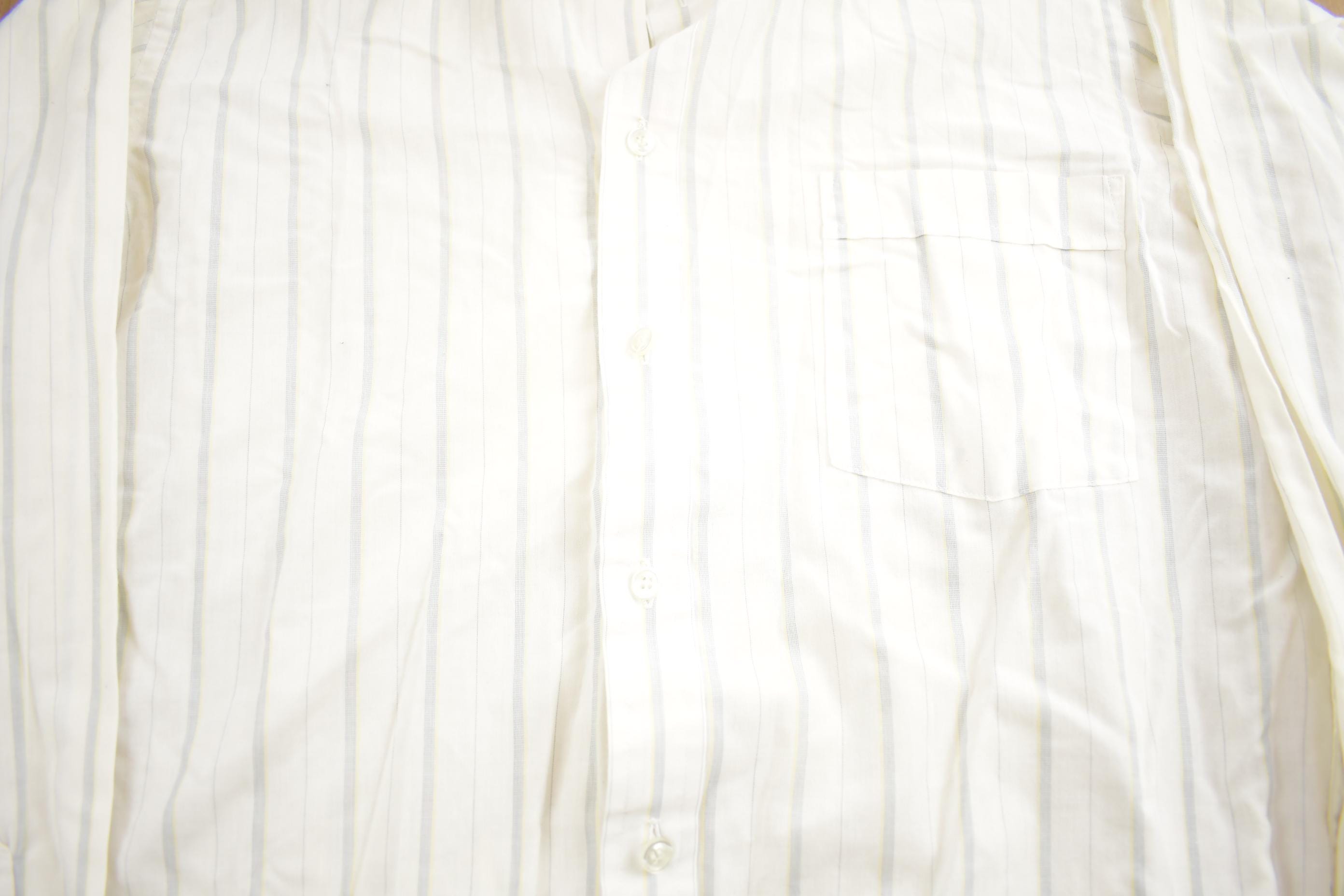 Vintage 1980s Mark Arrow Blank Striped Button Up Shirt Made In USA