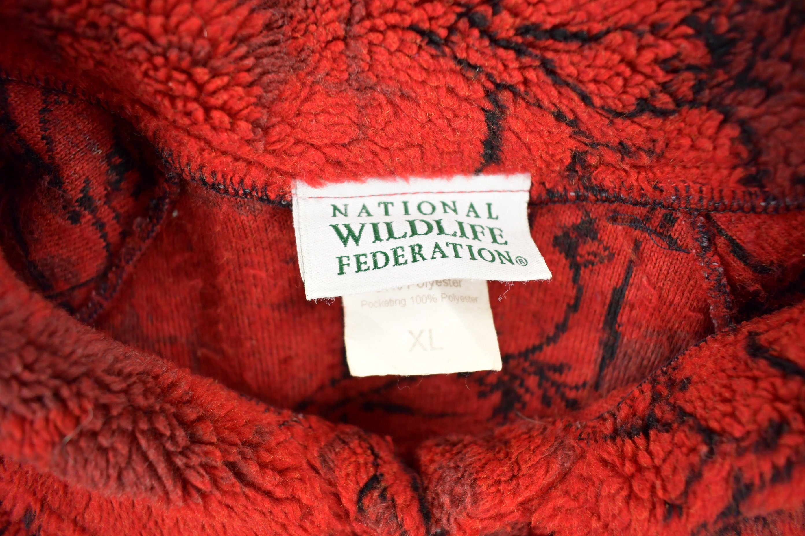 Vintage 1990s Red Cardinal Theme Fleece Sweater