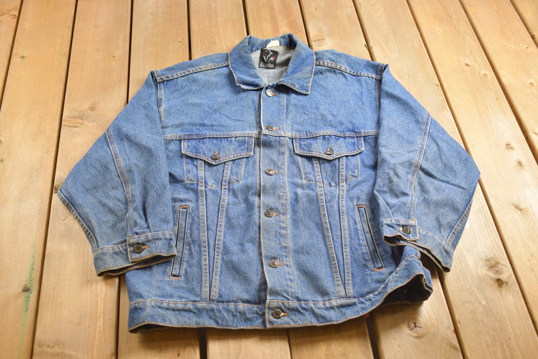 Vintage 1990s Disney Beauty And The Beast Broadway Musical Denim Jean Jacket