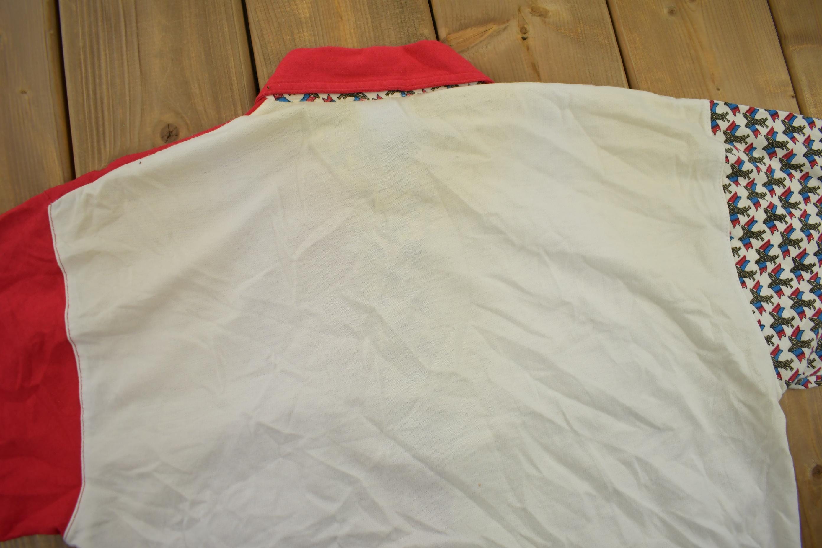 Vintage 1980s Town Craft Split Panel Quarter Button Sweater