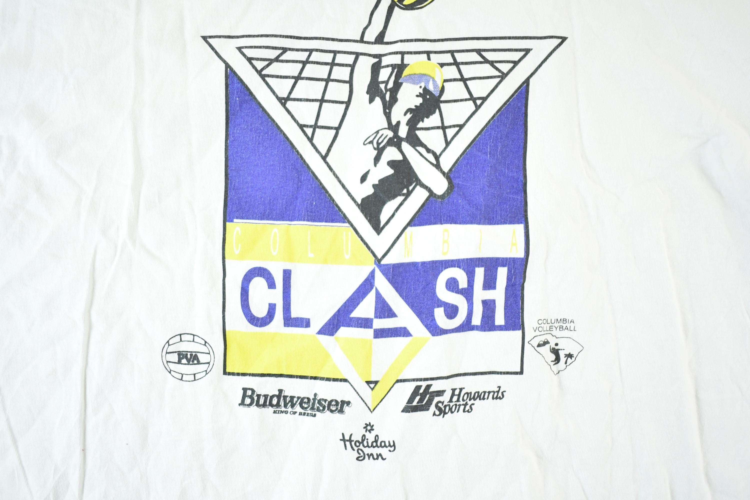 Vintage 1992 Columbia Clash Volleyball Souvenir T-Shirt Men's L