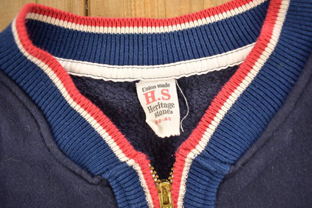 Vintage 1950s Union Made Heritage Stone Zip Up Sweater