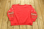 Vintage 1990's Christmas Crewneck Sweater , 90s Holiday Crewneck , Winter Wear , Festive Graphic Print , All Over Print