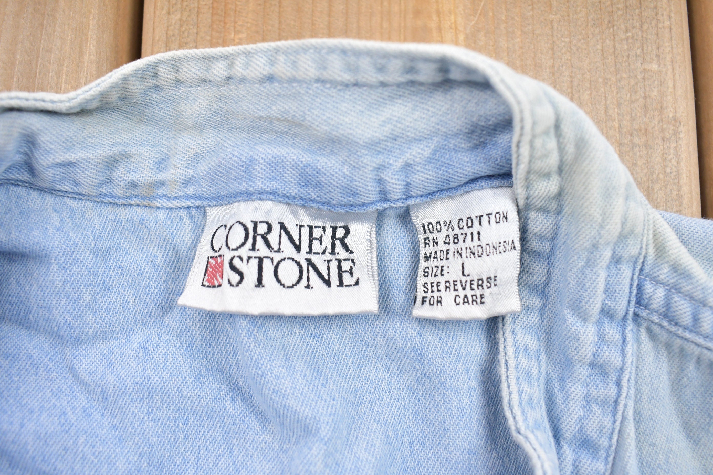 Vintage 1990s Corner Stone Denim Button Up Shirt