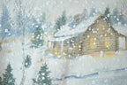 Vintage 1990s Artisans All Over Print Winter Theme Button Up Crewneck