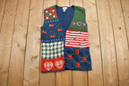 Vintage 1990s Cute Table Cloth Button Up Vest