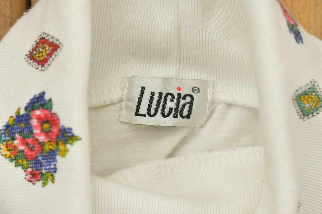 Vintage 1990s Lucia Floral Plain Crewneck