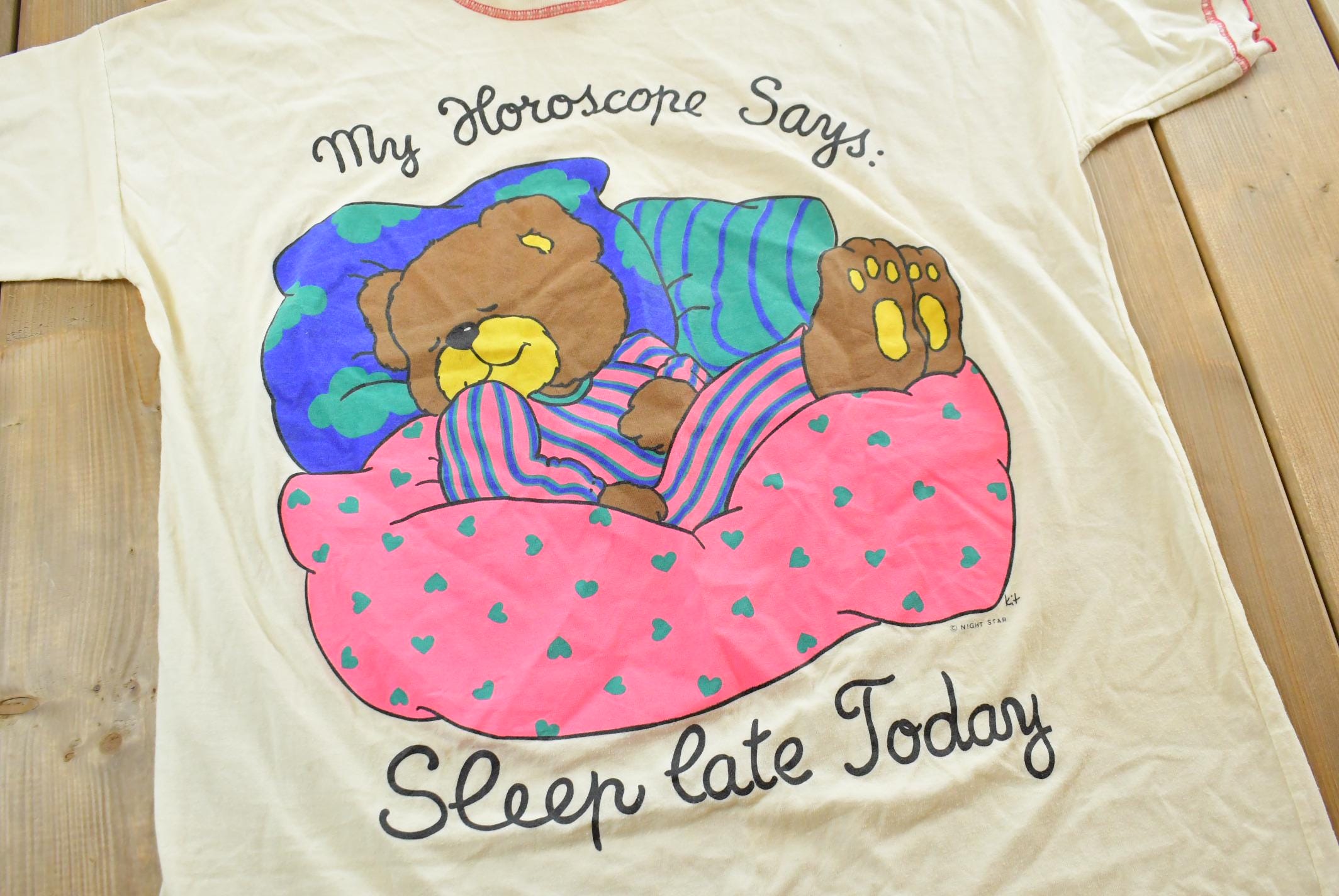 Vintage 1990s Horoscope Says Bear Sleep T-Shirt Mens 2XL  Animal  90s Graphic Tee  Streetwear  Made in USA  Grandmacore