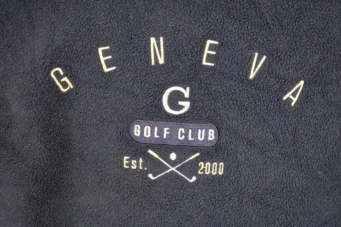 Vintage 1990s Geneve Golf Club Reverse Cotton Embroidered Crewneck Sweatshirt Mens L