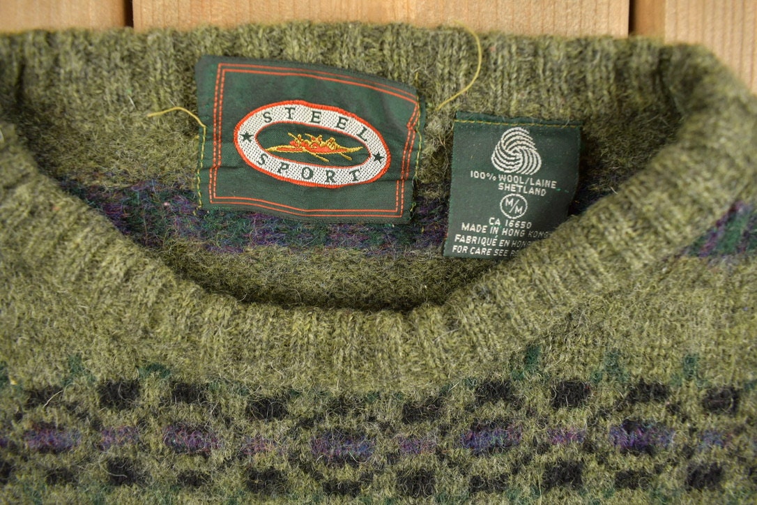 Vintage 1990s Steel Sport Wool Crewneck Sweater