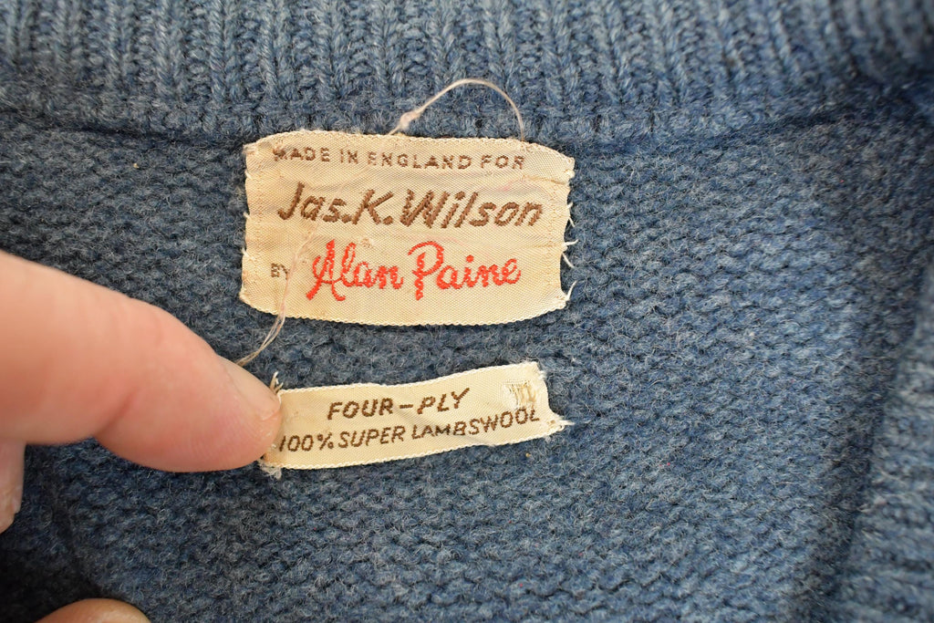 Vintage 1970s Jas K Wilson Alan Paine Knit Cardigan Sweater Mens S