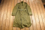 Vintage 1950s Military Overcoat With Liner
