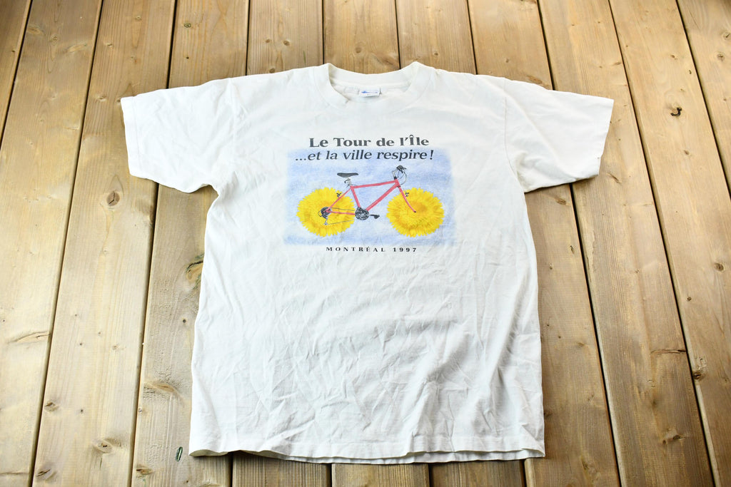 Vintage 1997 Montreal Tour of the Island Bike Ride Graphic T-Shirt