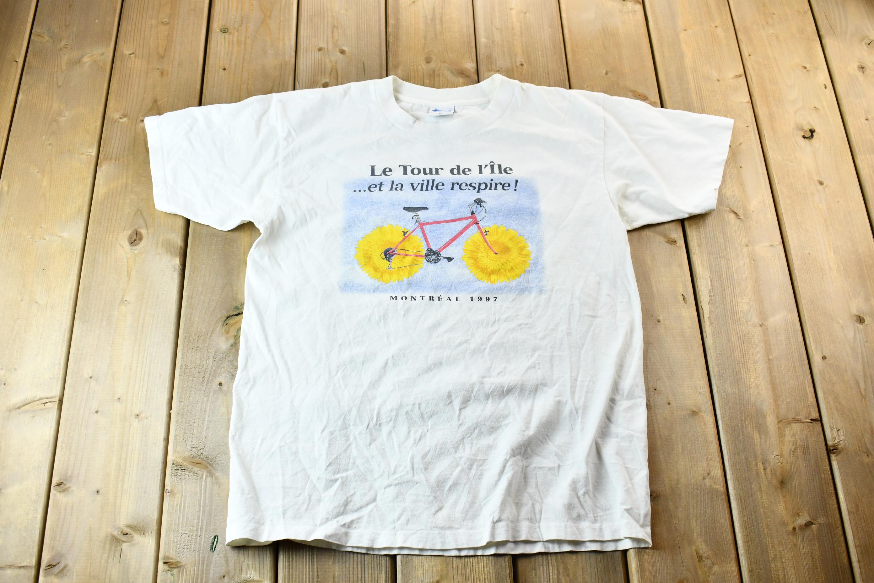 Vintage 1997 Montreal Tour of the Island Bike Ride Graphic T-Shirt