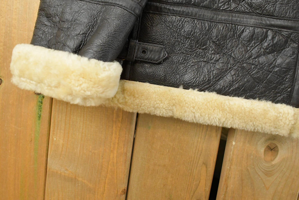 Vintage 1980s Shearling Leather Fur Jacket Men's 2XL /