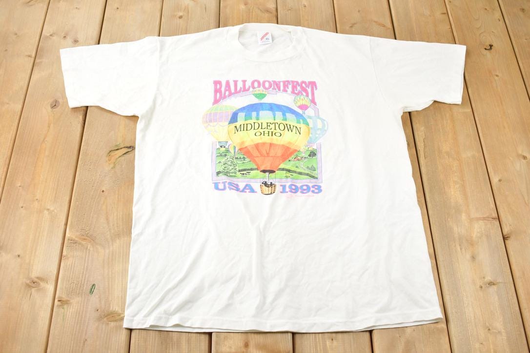 Vintage 1993 Balloonfest Middleton Ohio Single Stitch Graphic T Shirt Made In USA