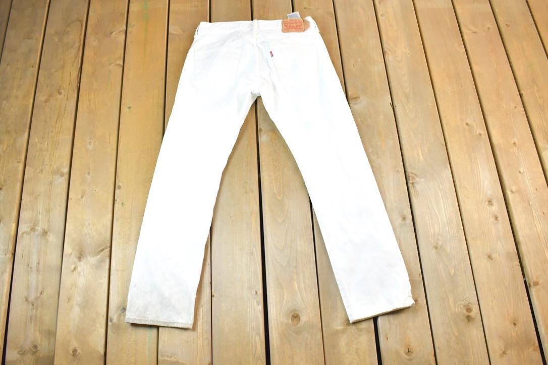 Vintage 1990s Levi Strauss Red Tab 501 Button Fly Denim Jeans Size 30 x 30 Made In USA