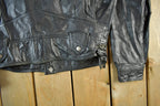 Vintage 1990s Leather Biker Jacket Adult Medium