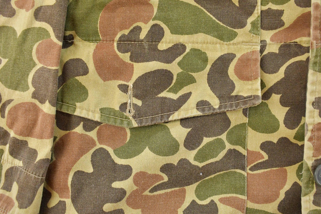 Vintage 1970s Duck Camo Canvas Hunting Jacket Men's L