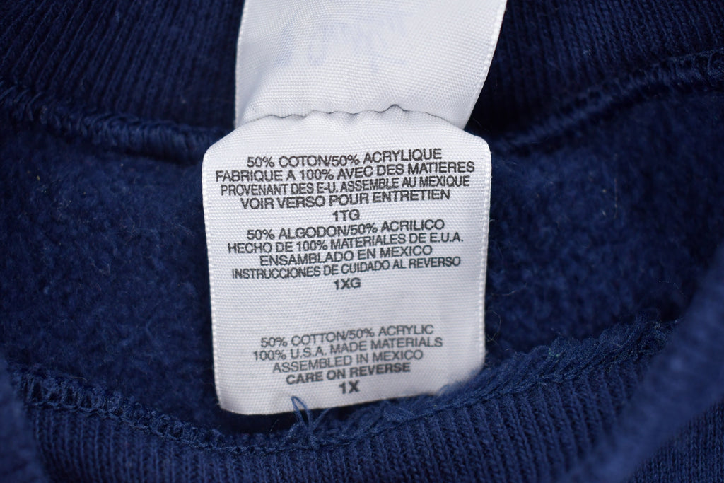 Vintage 1990s Navy Blue Blank Crewneck Sweatshirt / 90s Crewneck / Navy Blue Sweatshirt / Essential / Streetwear / 90s Blank