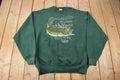 Vintage 1990s Minnesota Madness Walleye Fishing Graphic Crewneck Sweatshirt Made In USA