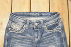 Vintage Deadstock Y2K Grace LA Bedazzled Low Rise Jeans Women's Size 27x31