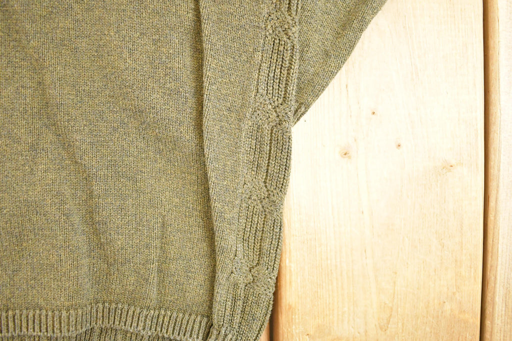Vintage 1990s J Ferrar Chunky Knit Collared Sweater Men's M / 90's Abstract Pattern 3D Knitted Sweatshirt