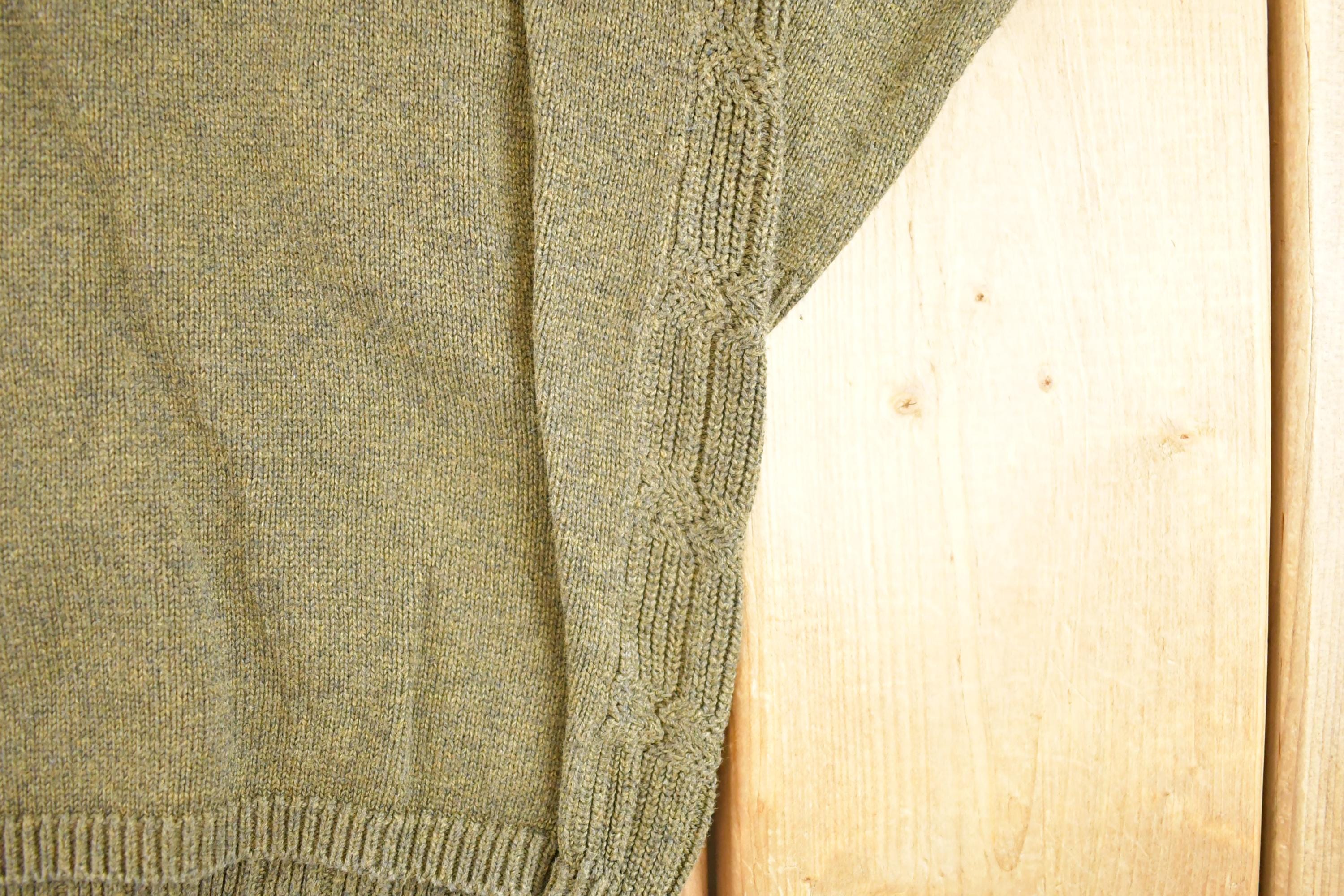 Vintage 1990s J Ferrar Chunky Knit Collared Sweater Men's M / 90's Abstract Pattern 3D Knitted Sweatshirt