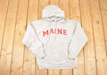 Vintage 1990s Maine Heavyweight Embroidered Cross Grain Hoodie Sweatshirt Men's L