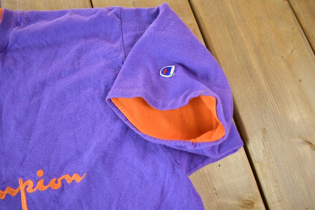Vintage 1990s Champion Double Layer Embroidered Logo T-Shirt