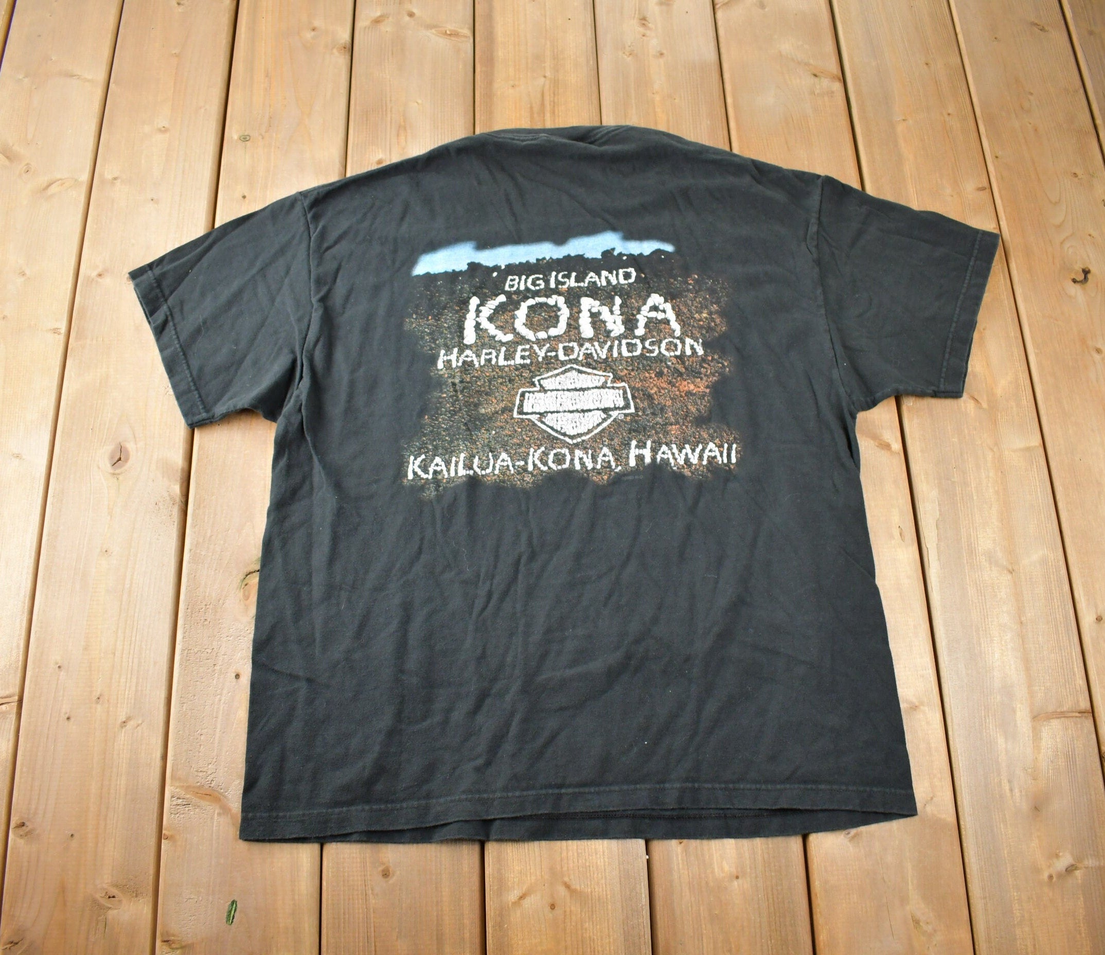 Vintage 2003 Harley Davidson Kona Hawaii Graphic Tee Made In USA Size XL