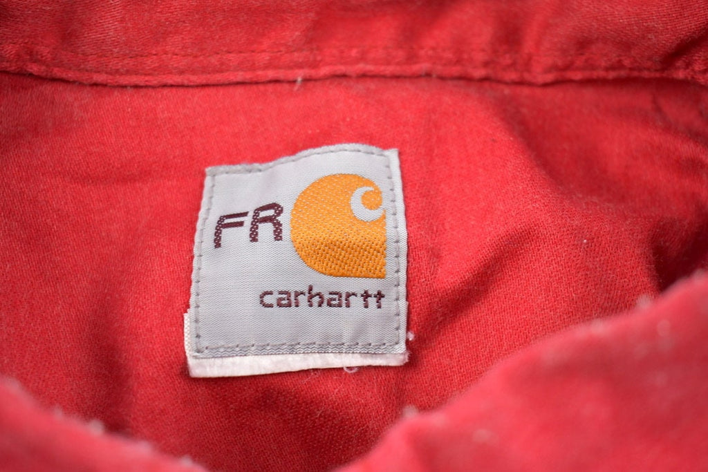 Vintage 1990s Flame Resistant Carhartt Blank Button Up Shirt