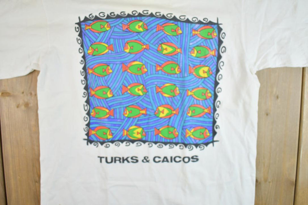 Vintage 1990s Turks Ans Caicos Souvenir T-Shirt  Vintage Streetwear  Vacation Tee  Travel T Shirt