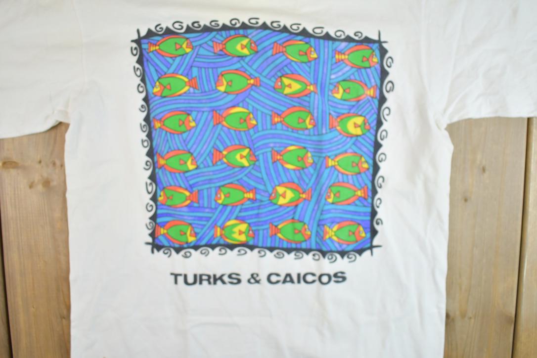 Vintage 1990s Turks Ans Caicos Souvenir T-Shirt  Vintage Streetwear  Vacation Tee  Travel T Shirt