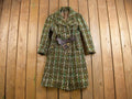 Vintage 1980s Woven Plaid Full Length Over Coat