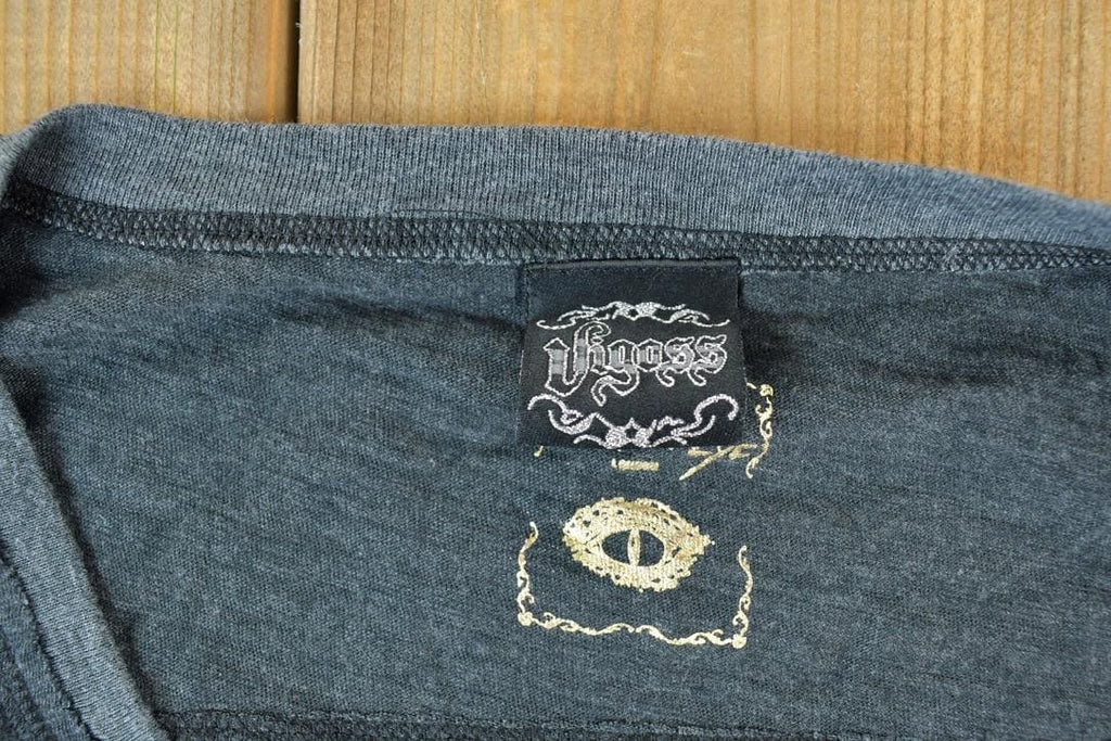 Women Vintage Fracomina Y2K Dragon Eye London T-Shirt / Vigoss Grunge Skull Print / Contrast Stitch / Internet Famous Clothing / Over Dyed
